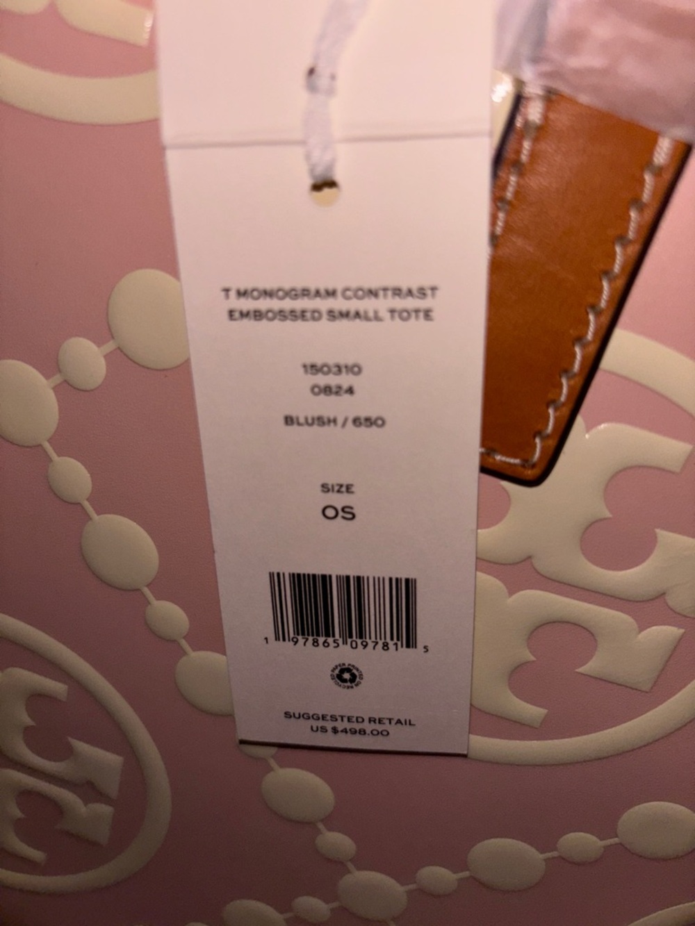 Tory Burch Pink and Cream Logo-Print Tote - Picture 2 of 10
